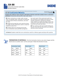 GK-88 Contraction Memory