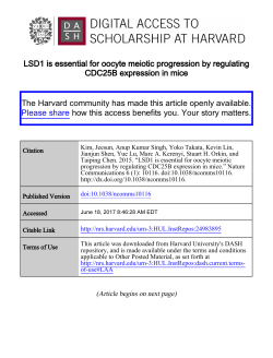 LSD1 is essential for oocyte meiotic progression by regulating