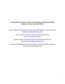 Emotionally Evocative Women: The Influence of Women Suicide