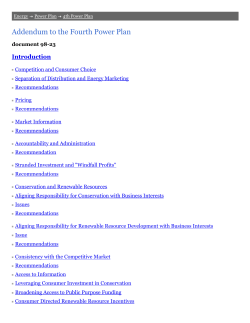 Addendum to the Fourth Power Plan