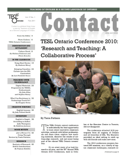 Spring 2011 - TESL Ontario
