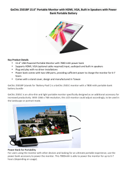 GeChic 2501BP 15.6" Portable Monitor with HDMI, VGA, Built in