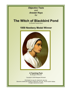 the witch of blackbird pond - Taking Grades Publishing Company
