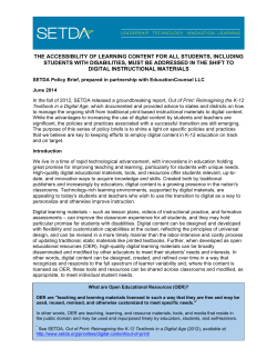 The Accessibility of Learning Content for All Students