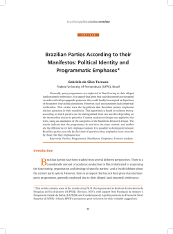 Brazilian Parties According to their Manifestos: Political identity and