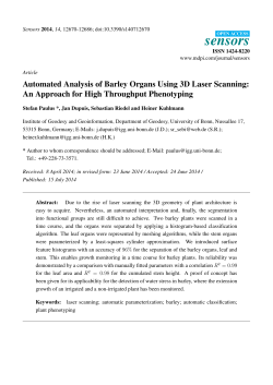 Automated Analysis of Barley Organs Using 3D Laser Scanning: An