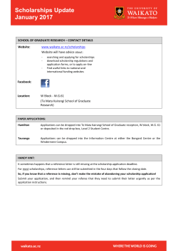 January - University of Waikato
