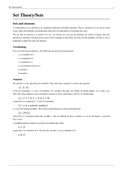 Set Theory/Sets