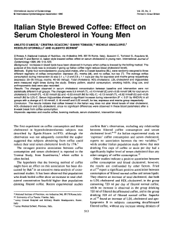 Italian Style Brewed Coffee: Effect on Serum Cholesterol in Young