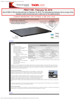 Thorlabs.com - Aluminum Breadboards: High Stiffness, 25 mm (0.98