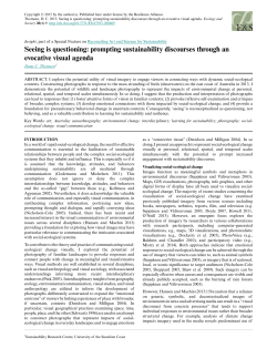 Seeing is questioning: prompting sustainability discourses through