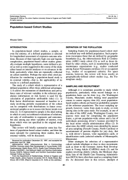 Population-based Cohort Studies