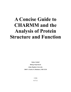 A Concise Guide to CHARMM and the Analysis of Protein Structure