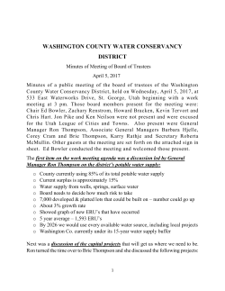 Minutes - Washington County Water Conservancy District
