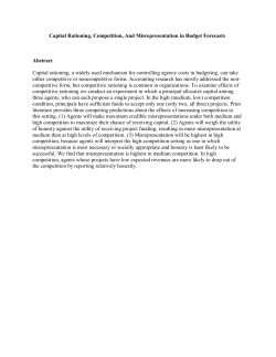 Capital Rationing, Competition, And Misrepresentation in Budget