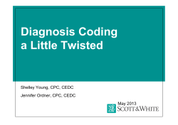 Diagnosis Coding a Little Twisted