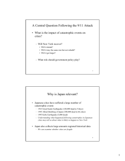 A Central Question Following the 9/11 Attack Why is Japan relevant?