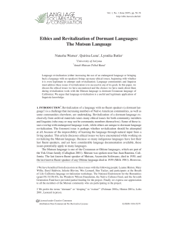 Ethics and Revitalization of Dormant Languages