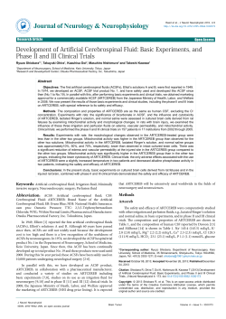 Development of Artificial Cerebrospinal Fluid: Basic Experiments