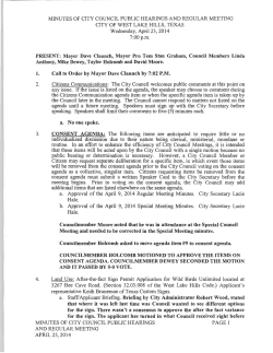 minutes of city council public hearings
