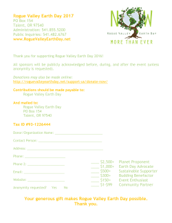 RVED17 Donor Form - Rogue Valley Earth Day