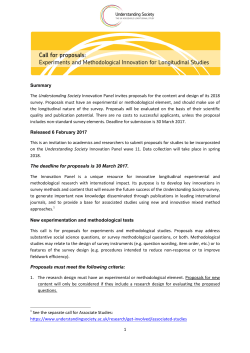 Call for Proposals - Understanding Society