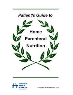 Home Parenteral Nutrition - Hamilton Health Sciences