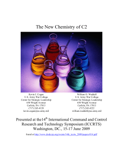 The New Chemistry of C2 - Center for Strategic Leadership