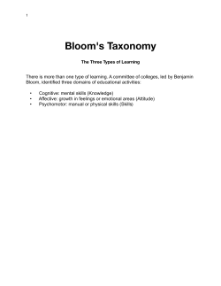 Bloom`s Taxonomy - Nova Southeastern University