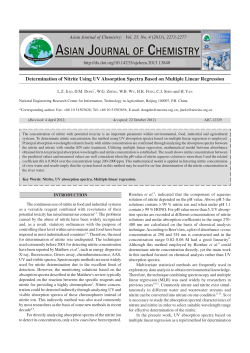 Determination of Nitrite Using UV Absorption Spectra Based on