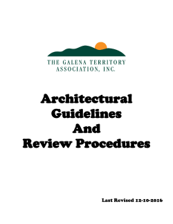 Architectural Guidelines And Review Procedures