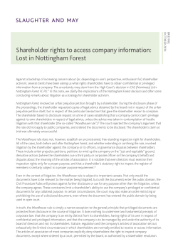Shareholder rights to access company information Lost in