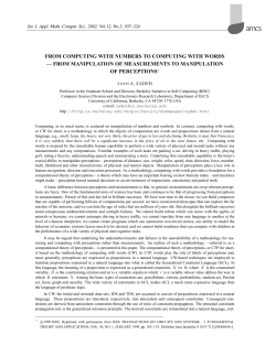 from computing with numbers to computing with words