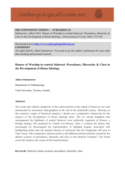 Houses of Worship in central Sulawesi: Precedence, Hierarchy