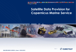 Satellite Data Provision for Copernicus Marine Service