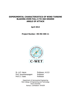 Experimental Characteristics of Wind Turbine Blading Over