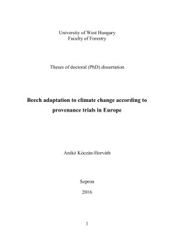 Beech adaptation to climate change according to provenance trials