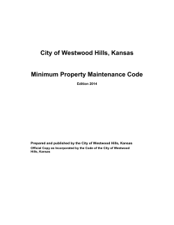 City of Westwood Hills, Kansas Minimum Property Maintenance Code