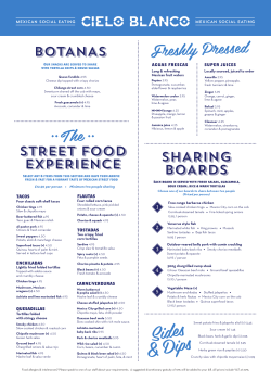 Food Menu - Cielo Blanco
