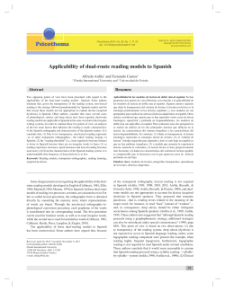 Applicability of dual-route reading models to Spanish