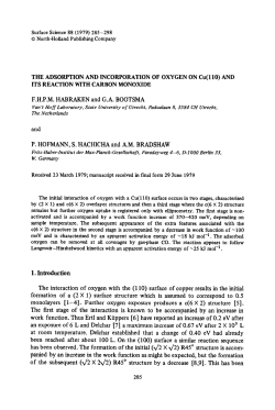 THE ADSO~TI~N AND ~~O~ORATIDN OF OXYGEN ON Cu( 110