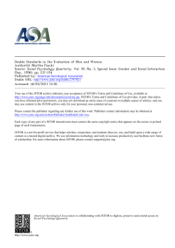 Double Standards in the Evaluation of Men and