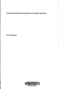Anaerobic hydrolysis during digestion of complex substrates W.T.M.