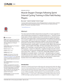 Muscle Oxygen Changes following Sprint Interval Cycling