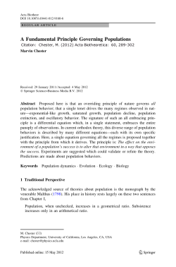 A Fundamental Principle Governing Populations