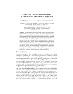 Predicting Listener Backchannels - Institute for Creative Technologies