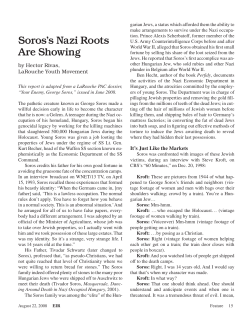 Soros`s Nazi Roots Are Showing