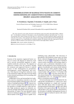 IMMOBILIZATION OF RADIOACTIVE WASTE IN CEMENT: IODINE