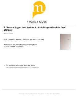 F. Scott Fitzgerald and the Gold Standard