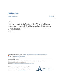 Particle Structure in Spray-Dried Whole Milk and in Instant Skim Milk